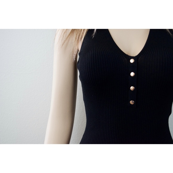 Black Knit Mini Dress #1212 - Picture 4 of 5